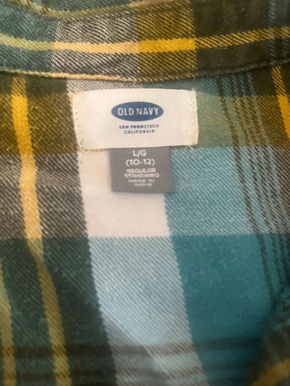 The Children's Place Dark Green Corduroy  carpenter pants with Old Navy plaid - Picture 8 of 11